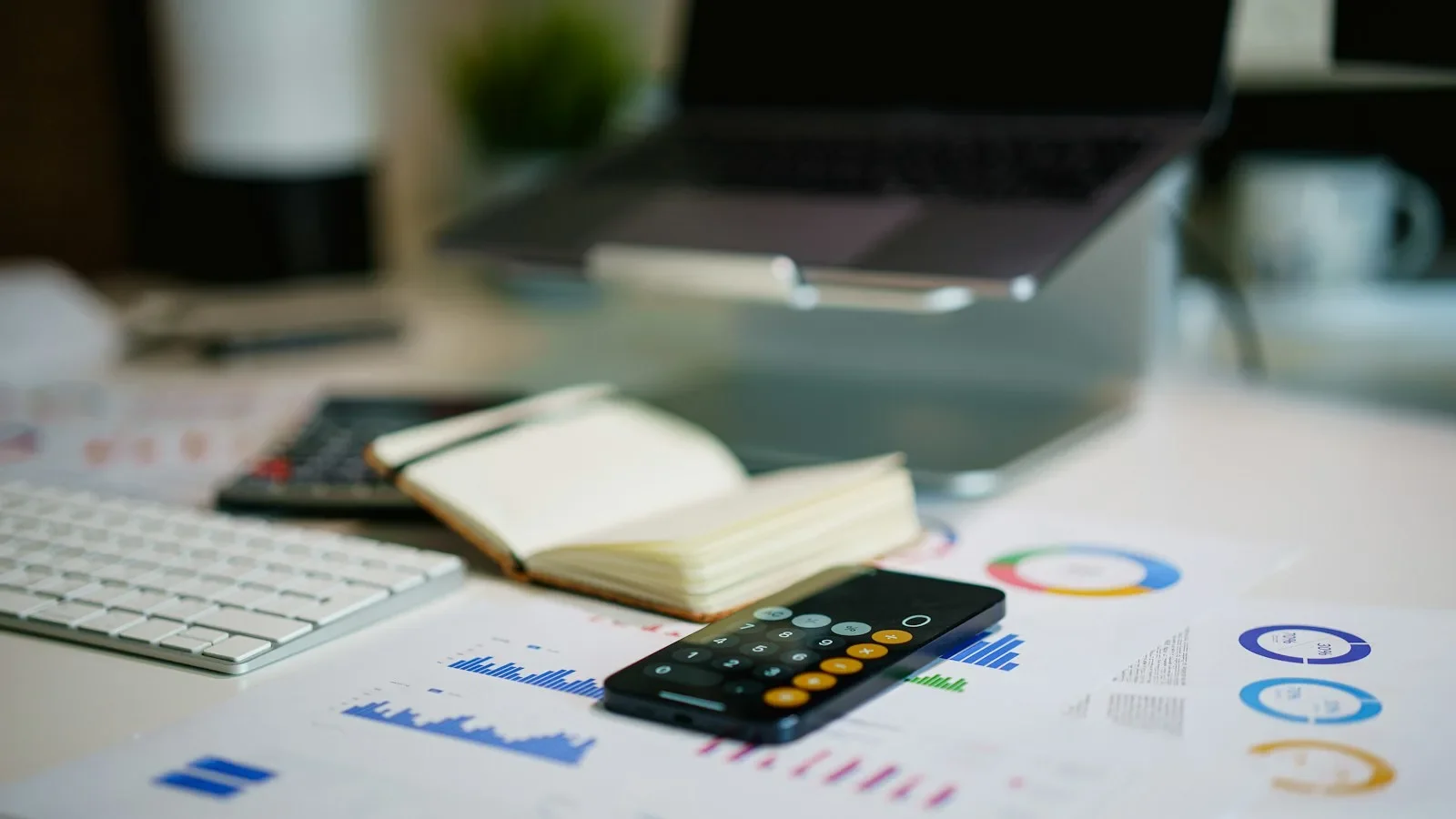 Small business owner and bookkeeper reviewing financial reports together
